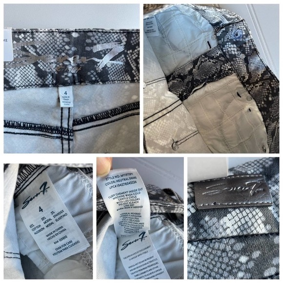 Seven7 Tummyless High Rise Skinny Jean Jegging Gray Neutral Snake Size 4 Stretch - Picture 5 of 8